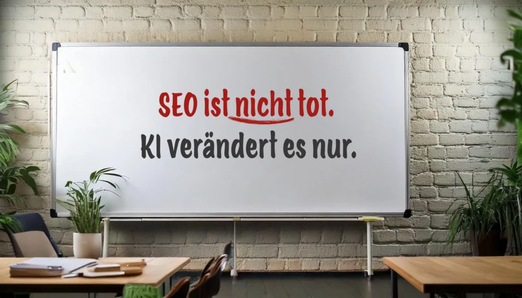 seo ist nicht tot. ki verändert es nur auf weißem hintergrund.