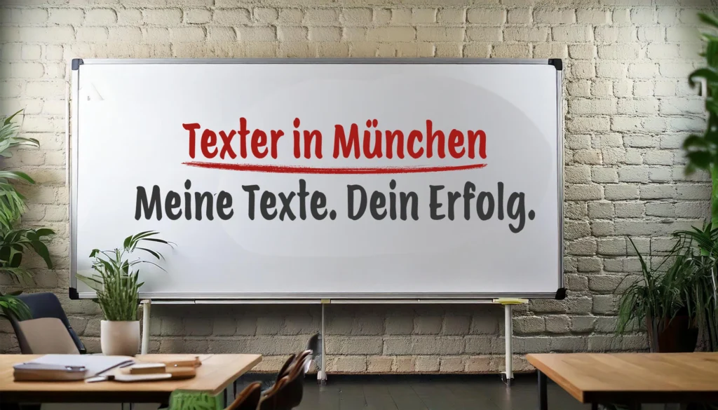 Texter in München auf weißem Hintergrund.